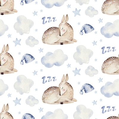 Papier peint à motif  Petit cerf endormi