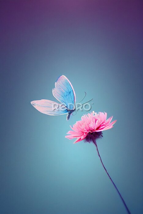 Poster  Petit papillon sur une fleur