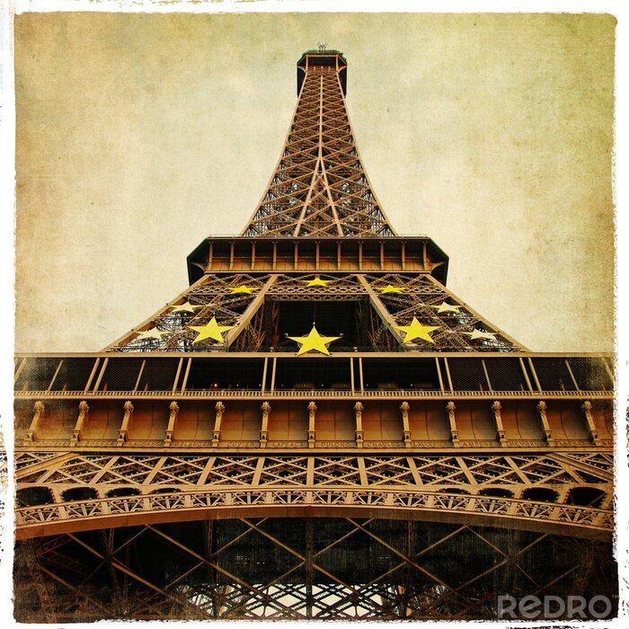 Poster  Photo d'architecture style rétro