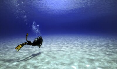 Poster  Photographie d'un plongeur dans l'eau
