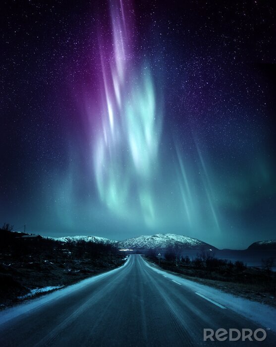 Poster  Photographie d'une aurore boréale en Norvège