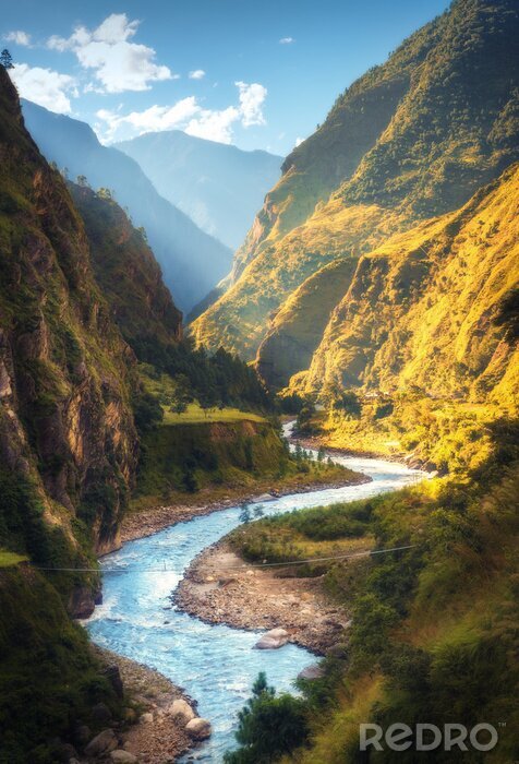 Poster  Photographie d'une rivière au Népal