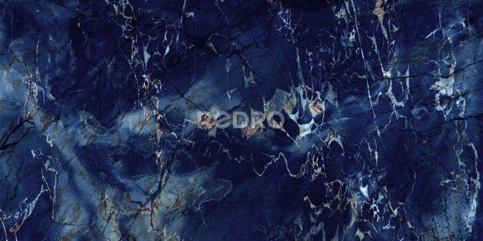 Poster  Pierre de marbre bleu marine