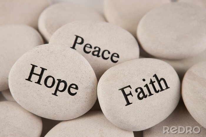 Poster  Pierres décoratives avec des inscriptions