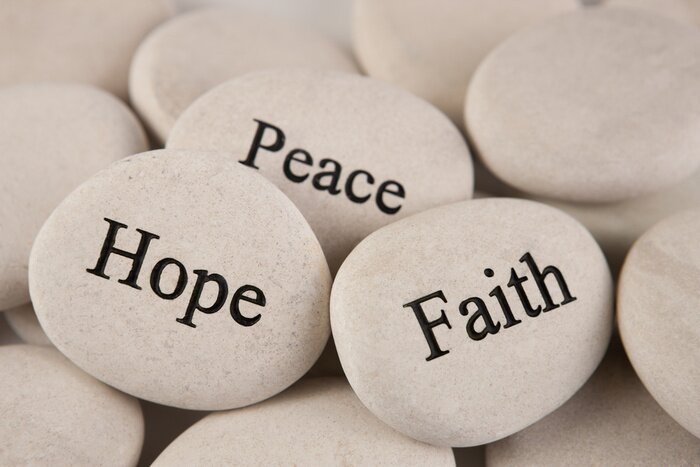 Poster  Pierres décoratives avec des inscriptions