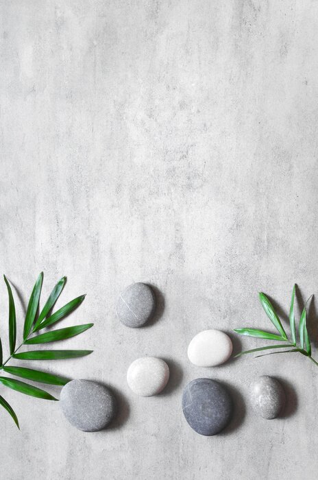 Poster  Pierres panachées sur socle en béton