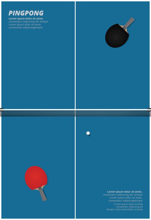 Poster  Pingpong Modèle d'affiche Illustration Vecteur