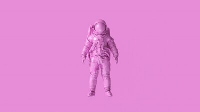 Poster  Pink Spaceman Astronaut Cosmonaut 3d illustration 3d render