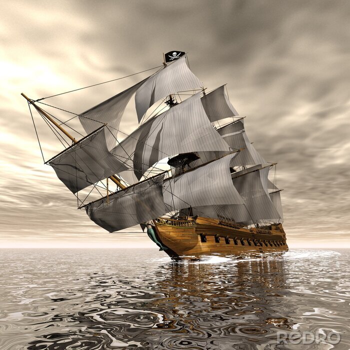 Poster  Pirate Ship - 3D render