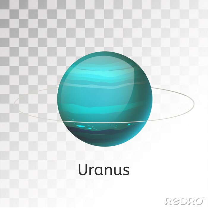 Poster  Planète 3D Uranus avec un anneau mince