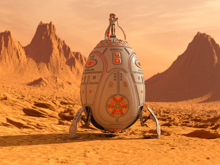 Poster  Planète de l'espace extra-atmosphérique et objet volant inconnu