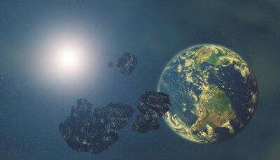 Planète Terre et le soleil