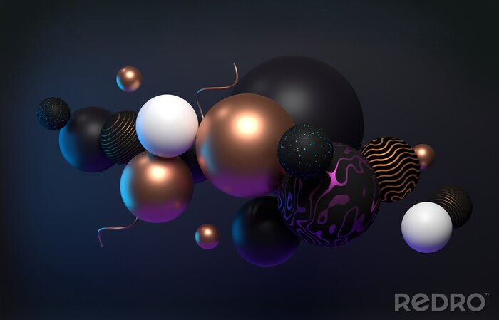 Poster  planètes 3d regroupées en un seul cluster