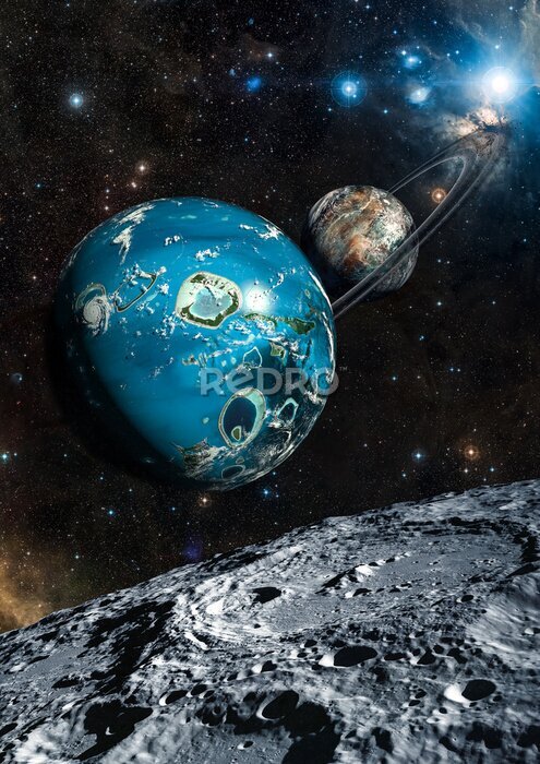 Poster  Planètes dans l'espace illustration 3D