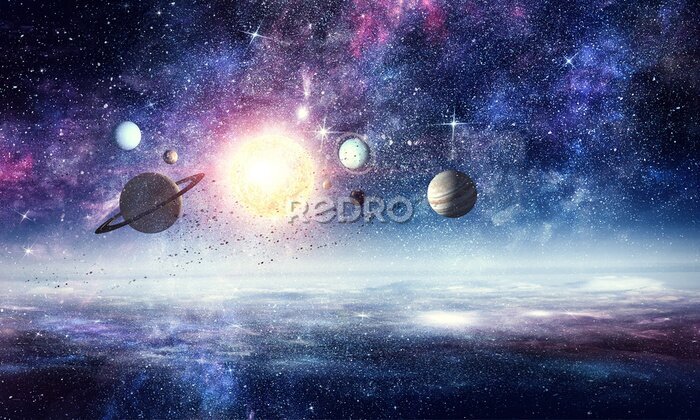 Poster  Planètes de l'espace et nébuleuse