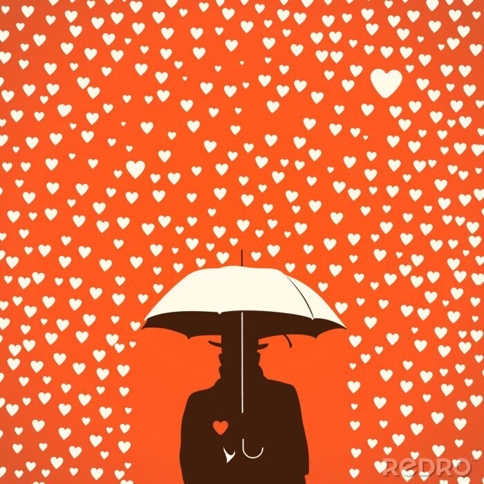 Poster  Pluie de cœurs