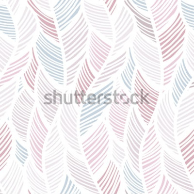 Poster  Plumes pastel avec lignes blanches