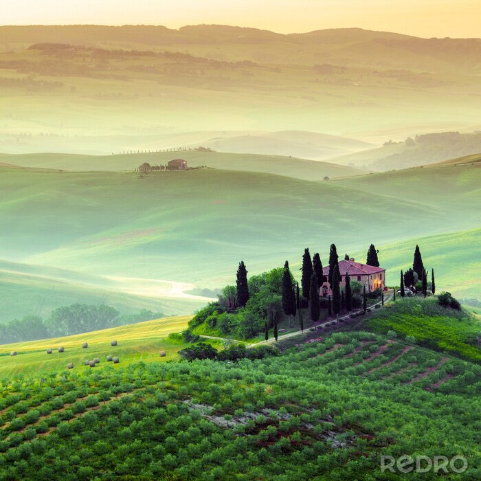 Poster  Podere in Toscana, paesaggio italiano