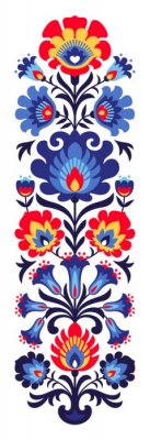 Sticker  Polish folk flowers papercut