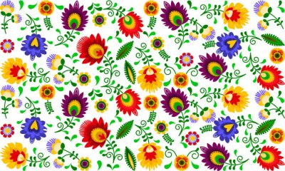 Poster  Polski folklor - kolorowy wzór