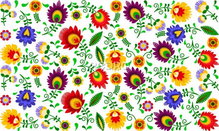 Poster  Polski folklor - kolorowy wzór