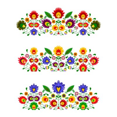 Poster  Polskie Wzory ludowe - trzy propozycje