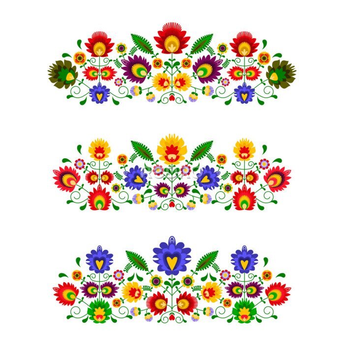 Poster  Polskie Wzory ludowe - trzy propozycje