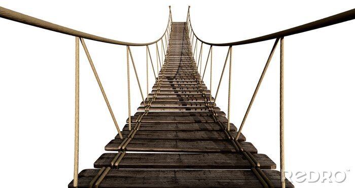 Poster  Pont 3d sur fond blanc