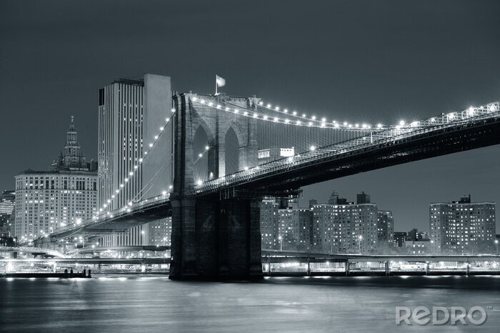 Poster  Pont à New York noir et blanc