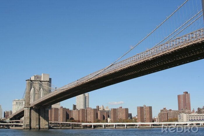Poster  Pont de Brooklyn avec des gratte-ciel en arrière-plan