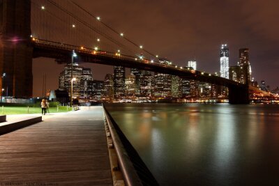 Poster  Pont de Brooklyn la nuit