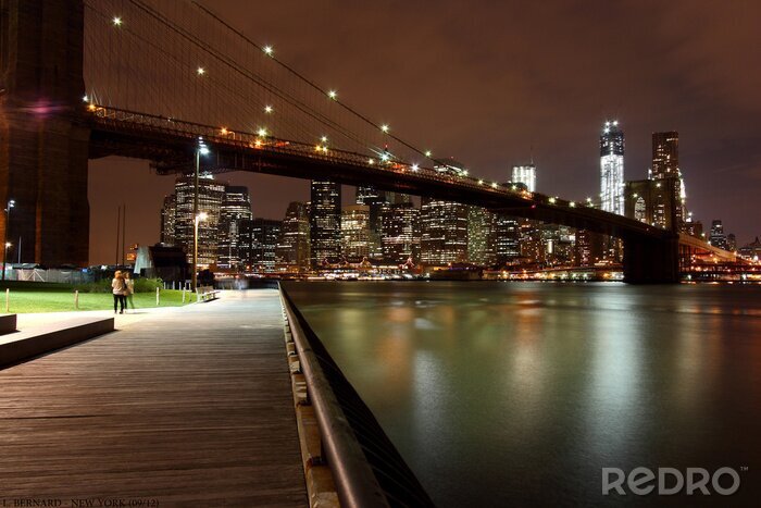 Poster  Pont de Brooklyn la nuit
