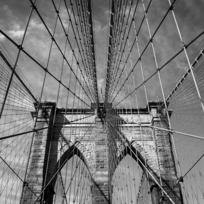 Poster  Pont de Brooklyn noir et blanc