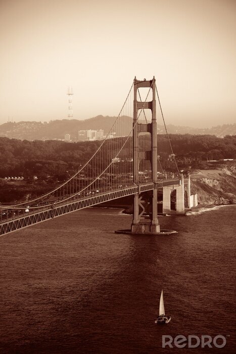 Poster  Pont de San Francisco dans un style vintage