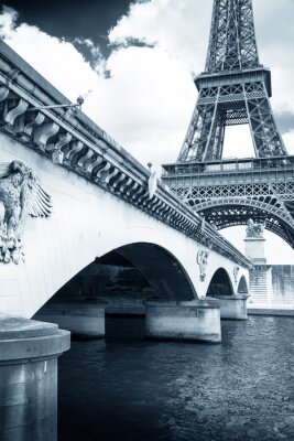 Poster  Pont de style rétro parisien