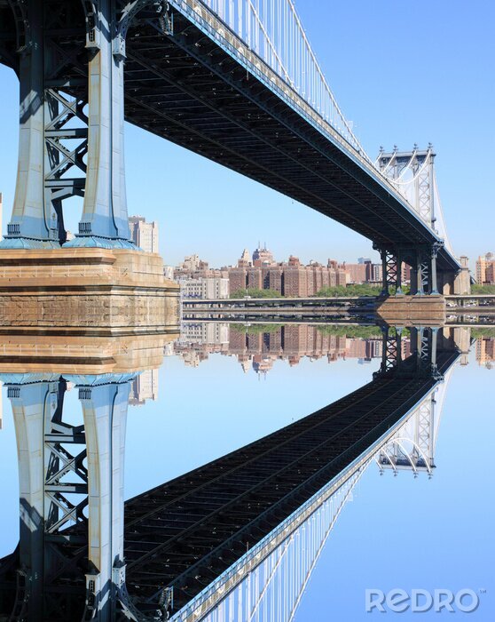 Poster  Pont et bâtiments de la ville de New York