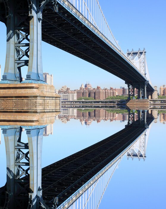 Poster  Pont et bâtiments de la ville de New York