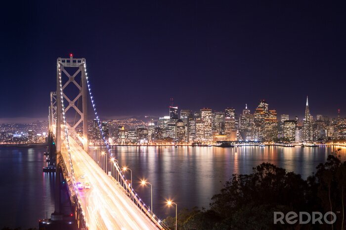 Poster  Pont illuminé à San Francisco