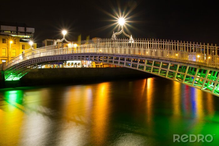 Poster  Pont irlandais la nuit