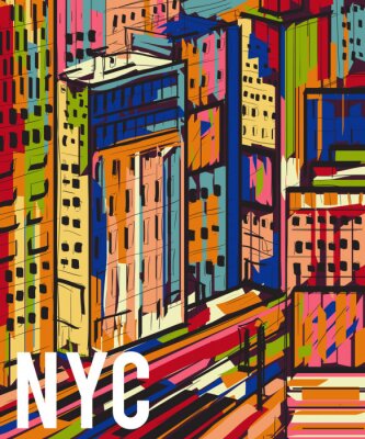 Poster  Pop art couleur NY
