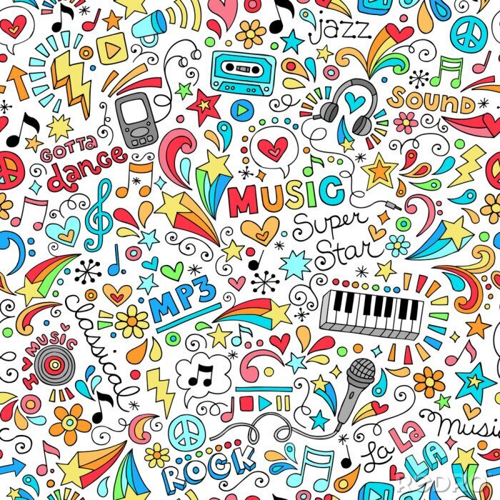 Poster  portable doodle motif sm