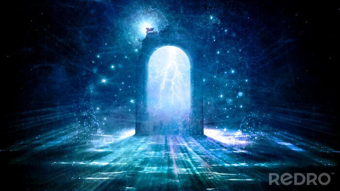 Poster  Porte bleue fantastique