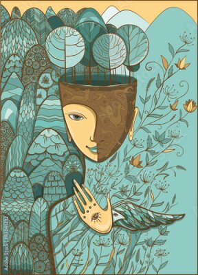 Poster  Portrait abstrait de Mère Nature