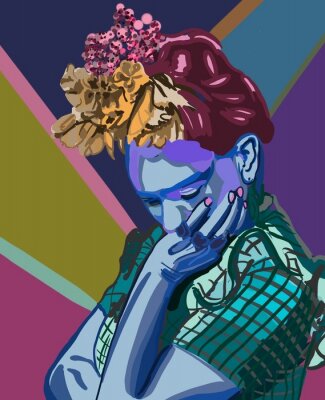 Poster  Portrait artistique de Frida Kahlo