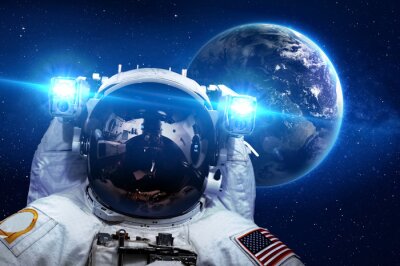 Poster  Portrait d'astronaute de la NASA de l'espace dans la perspective de la terre