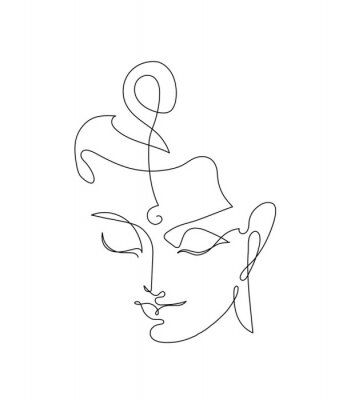 Poster  Portrait de Bouddha au trait
