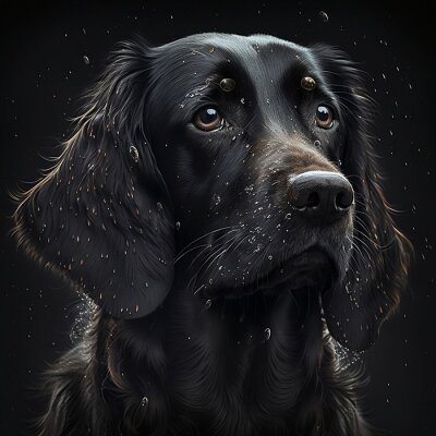 Poster  Portrait de chien noir