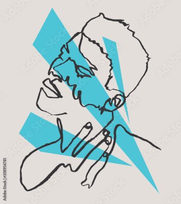 Poster  Portrait dessiné d'un homme