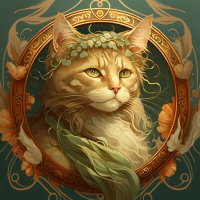 Poster  Portrait élégant d'un chat