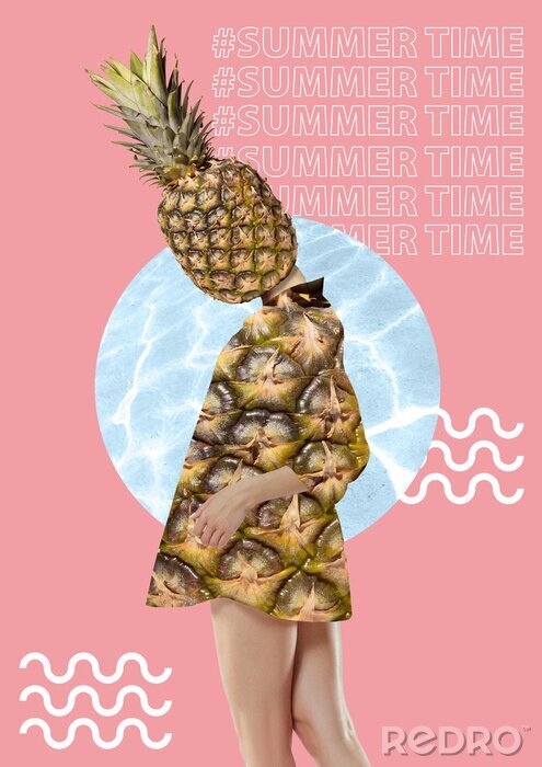 Poster  Portrait exceptionnel avec un ananas